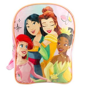 Disney Princess Backpack for Girls 8-12 - Bundle with Disney Princess School Backpack, Water Pouch, Stickers | Disneyland Backpack