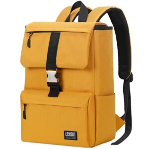 echsrt yellow laptop backpack water resistant bookbag fits 15.6 inch computer, wide open travel casual daypack