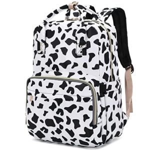 kouxunt cow print laptop backpack college bookbag school backpack for women girls, travel backpack 15.6 inch computer backpacks