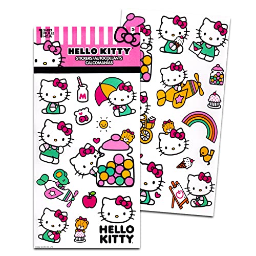 Hello Kitty Backpack for Girls - Hello Kitty School Supplies Bundle with 15" Hello Kitty School Bag Plus Stickers, Pink Water Bottle, and More (Hello Kitty Travel Bag)