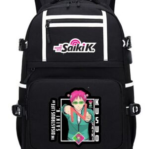 Gnoved Anime The Disastrous Life Of Saiki School Backpack With Charging Port, Unisex Laptop Backpack Over 6 Years Old.(Style1)