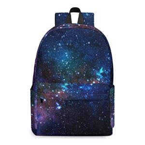 QSMX Outer Space Galaxy Stary School Backpack, Lightweight Kids Backpack Classic Bookbag Cool Daypack for Teen Boys Girls High School Student, 17 Inch