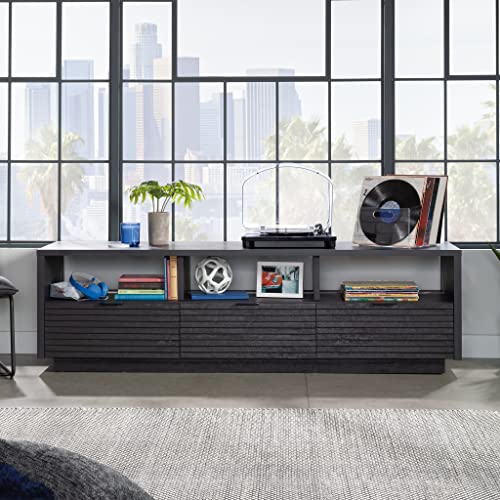 Sauder Harvey Park Credenza with Drawers, for TVs up to 70", Raven Oak Finish