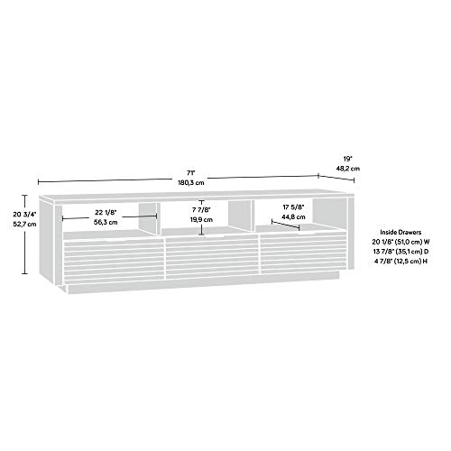 Sauder Harvey Park Credenza with Drawers, for TVs up to 70", Raven Oak Finish