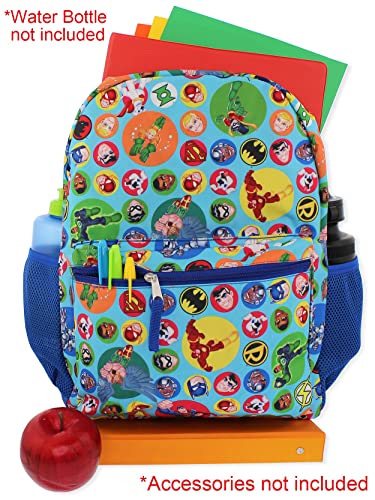 DC Super Friends Boys Girls 16" School Backpack (One Size, Blue)