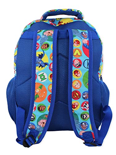 DC Super Friends Boys Girls 16" School Backpack (One Size, Blue)