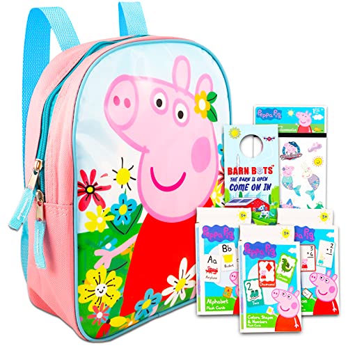 Color Shop Peppa Pig Mini Backpack Bundle - Peppa Pig Backpack, Stickers, Flashcards & More