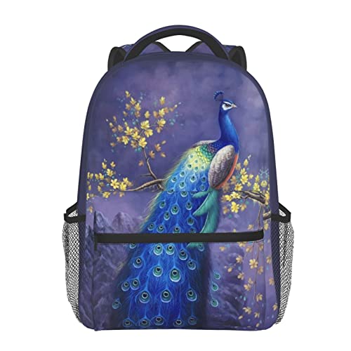 ASYG Peacock Backpack Laptop Backpack Womens Bag Tablet Travel Picnic Women Bag Cute Laptop Bag for Men Women