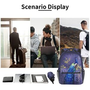 ASYG Peacock Backpack Laptop Backpack Womens Bag Tablet Travel Picnic Women Bag Cute Laptop Bag for Men Women