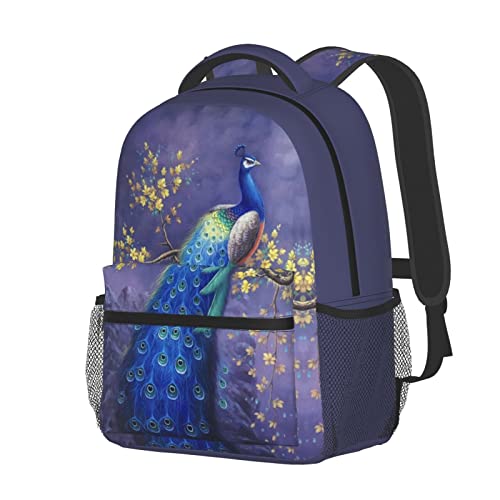 ASYG Peacock Backpack Laptop Backpack Womens Bag Tablet Travel Picnic Women Bag Cute Laptop Bag for Men Women