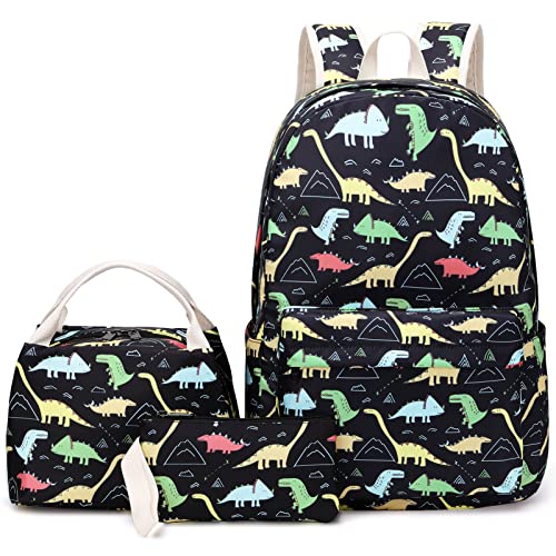 Joyfulife Kids Backpack for Girls Boys Lightweight Toddler Backpack Preschool Backpack Elementary School Bags Kindergarten Bookbags Dinosaur Backpack with Lunch Box Pencil Case