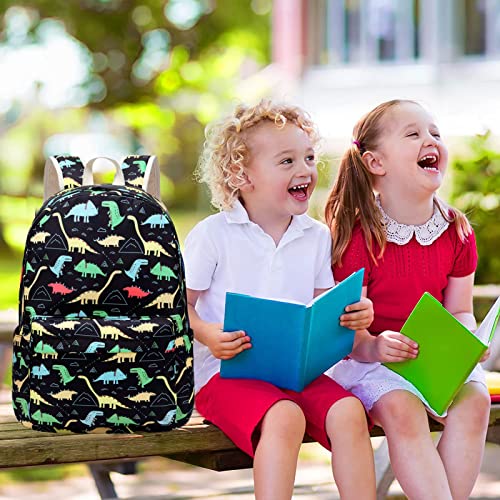 Joyfulife Kids Backpack for Girls Boys Lightweight Toddler Backpack Preschool Backpack Elementary School Bags Kindergarten Bookbags Dinosaur Backpack with Lunch Box Pencil Case