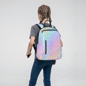 HEVANE Rainbow Leopard Print Cheetah Women's Casual Style Lightweight Backpacks Durable Small Travel Backpack Purse Casual Book Bag Computer Bag Fits 12/14 Inch Laptop