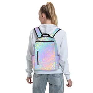 HEVANE Rainbow Leopard Print Cheetah Women's Casual Style Lightweight Backpacks Durable Small Travel Backpack Purse Casual Book Bag Computer Bag Fits 12/14 Inch Laptop