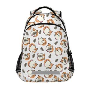 glaphy cute hamster pattern backpack for boys girls kids, laptop bookbag lightweight travel daypack school backpacks