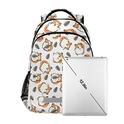 Glaphy Cute Hamster Pattern Backpack for Boys Girls Kids, Laptop Bookbag Lightweight Travel Daypack School Backpacks