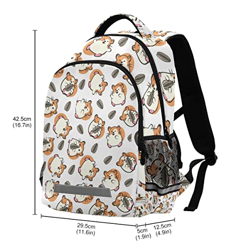 Glaphy Cute Hamster Pattern Backpack for Boys Girls Kids, Laptop Bookbag Lightweight Travel Daypack School Backpacks