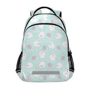 glaphy cute hamster with strawberry backpack for boys girls kids, laptop bookbag lightweight travel daypack school backpacks