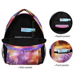 ALAZA Cosmic Dragon Galaxy Space Backpack Purse with Multiple Pockets Name Card Personalized Travel Laptop School Book Bag, Size M/16.9 inch