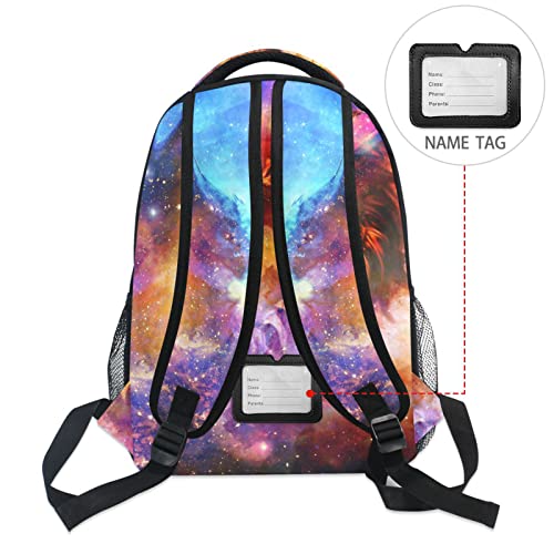 ALAZA Cosmic Dragon Galaxy Space Backpack Purse with Multiple Pockets Name Card Personalized Travel Laptop School Book Bag, Size M/16.9 inch