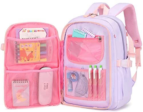 nine-tailed fox Bunny Backpack for Girls,Cute Backpack Little Girl Kindergarten Preschool Elementary School Bookbag Set (Only Backpack Purple)