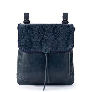 the sak womens ventura convertible backpack in leather, indigo floral embossed, one size us