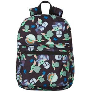 ralme star wars mandalorian baby yoda backpack for kids and adults, 16 inch