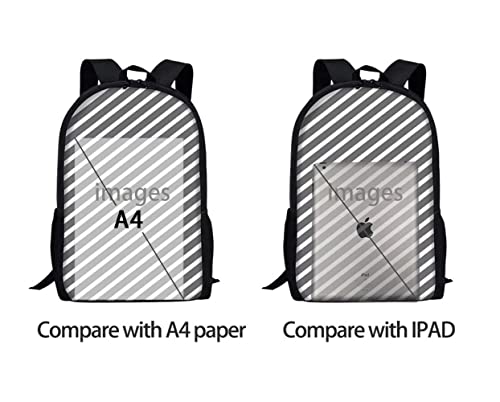 AmzPrint Rhino Animals Print 17 Inch Black Backpack For Teen Boys For High School Large Capacity School Bag