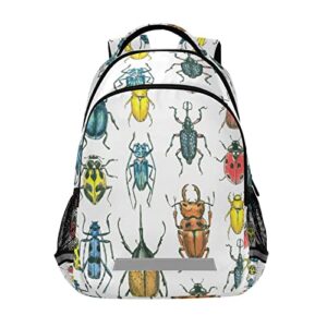 vozoza beetle insect backpack for girls kids boys school bookbags, student laptop backpack carrying bag casual lightweight travel sports day packs