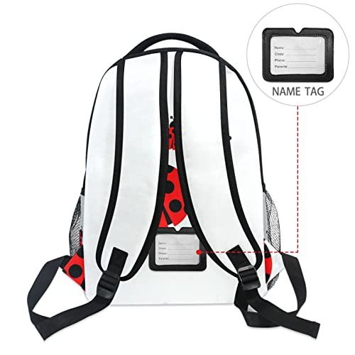 Krafig Ladybug Watercolor Boys Girls Kids School Backpacks Bookbag, Elementary School Bag Travel Backpack Daypack