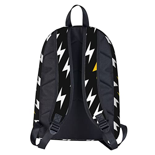 QICENIT Lightning Bolt Laptop Backpack for Women Men Large Capacity Durable Lightweight Casual Bag fit 15.6”Notebook for Camping Work Daypack Travel Business Hiking