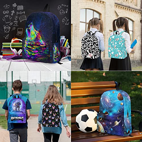 Roftidzo Large Capacity Wolf Backpack Bookbag for Boys Girls Teens, Lightweight Laptop Backpack Travel Rucksack Casual Daypack