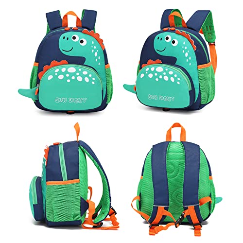 SUN EIGHT Toddler Backpack for Girls with Anti-Lost Harness 3D Cartoon Dinosaur Kids Backpack School Bag for Baby Backpack Boy Girl 1-5 Years Boy Toddler Bag(Dinosaur)