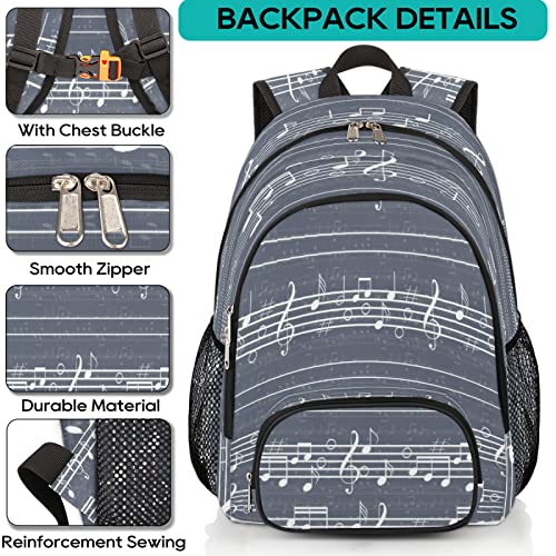 Backpacks for Boys Girls Retro Music Note School Backpacks for Traveling Laptop Backpacks Teens Bookbag College Backpack with Laptop Compartment Casual Daypack