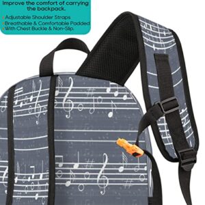 Backpacks for Boys Girls Retro Music Note School Backpacks for Traveling Laptop Backpacks Teens Bookbag College Backpack with Laptop Compartment Casual Daypack