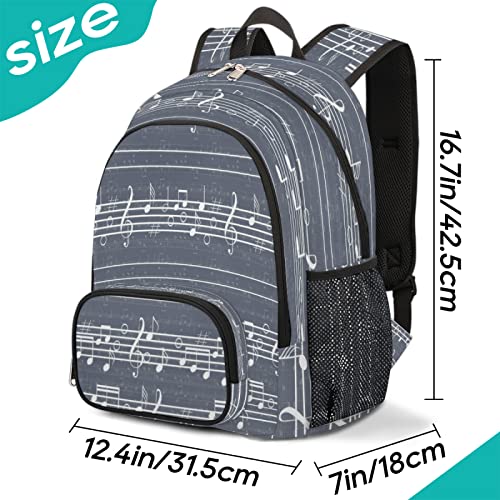 Backpacks for Boys Girls Retro Music Note School Backpacks for Traveling Laptop Backpacks Teens Bookbag College Backpack with Laptop Compartment Casual Daypack