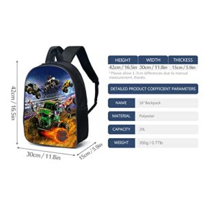 WERTYT Cool Trucks All Over Print Backpack Lightweight Bookbag For Men Women Bags Resistant Durable