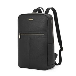 choliss laptop backpack for women&men,15.6" computer backpack,retro vegan leather travel work college bag durable daypack