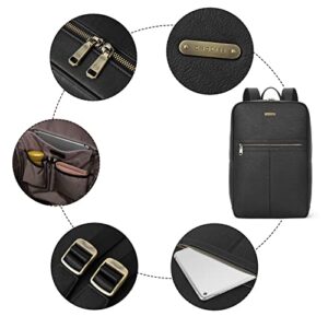 CHOLISS Laptop Backpack for Women&Men,15.6" Computer Backpack,Retro Vegan Leather Travel Work College Bag Durable Daypack