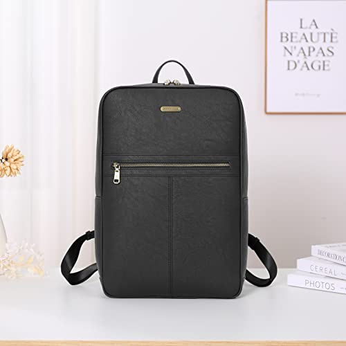 CHOLISS Laptop Backpack for Women&Men,15.6" Computer Backpack,Retro Vegan Leather Travel Work College Bag Durable Daypack