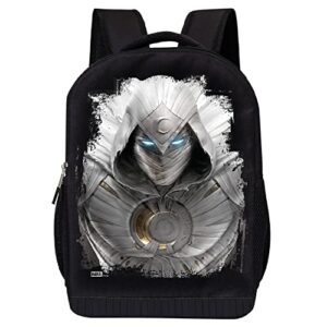 marvel comics moon knight backpack -16 inch black knapsack with mesh padding (moon knight 1)