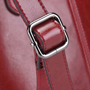 HESHE Leather Backpack Designer Purse for Women Fashion Ladies Travel College Shoulder Bag (Wine-J039)