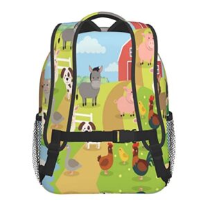 KiuLoam Farm Animals Kids Backpacks For Toddler Boys And Girls Preschool Backpack With Chest Strap 12 Inch