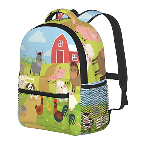 KiuLoam Farm Animals Kids Backpacks For Toddler Boys And Girls Preschool Backpack With Chest Strap 12 Inch