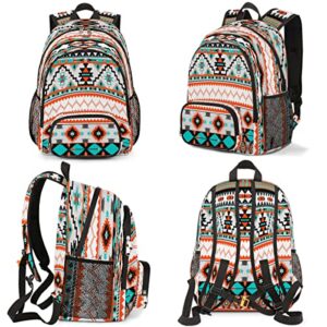 Pardick Aztec Print School Backpacks for Girls Boys Teens Students - Stylish College Schoolbag Book Bag - Water Resistant Travel Backpacks for Women Men