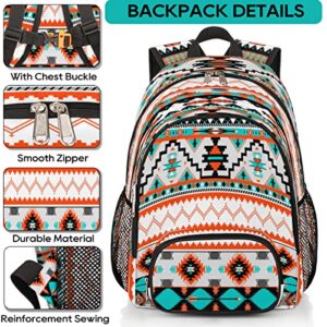 Pardick Aztec Print School Backpacks for Girls Boys Teens Students - Stylish College Schoolbag Book Bag - Water Resistant Travel Backpacks for Women Men