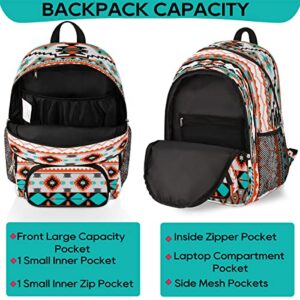 Pardick Aztec Print School Backpacks for Girls Boys Teens Students - Stylish College Schoolbag Book Bag - Water Resistant Travel Backpacks for Women Men