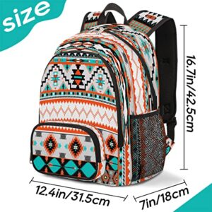 Pardick Aztec Print School Backpacks for Girls Boys Teens Students - Stylish College Schoolbag Book Bag - Water Resistant Travel Backpacks for Women Men