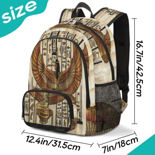 TropicalLife Ancient Egypt Egyptian School Backpack for Men Women, Laptop Backpack Bookbag for Students College Business Travel with Chest Strap 16.7 Inch