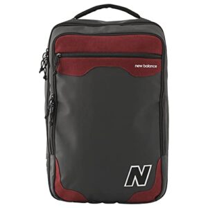 new balance laptop backpack, legacy commuter travel bag for men and women, black and red, one size